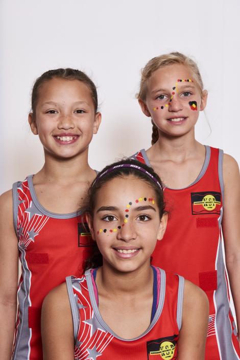 Potrait of Girls from the Kattaning Netball Team